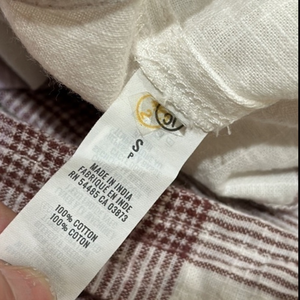 NWT Aerie jumpsuit romper overall pants white purple plaid pockets cropped Sz S - Picture 11 of 12